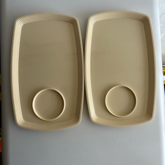 Vintage Thermo Temp 50's 60's Mallory Randall Corp Snack Trays Set of 4 - Picture 5 of 9